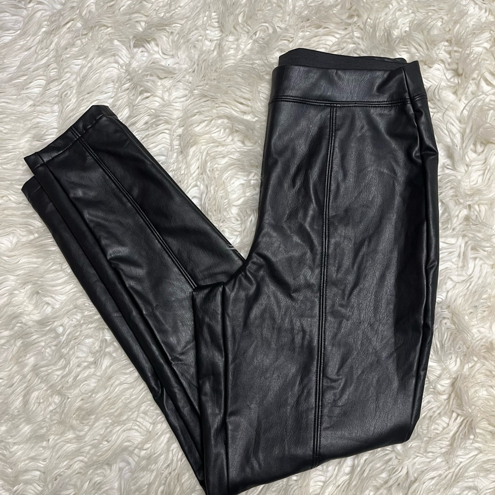 S1 SONO Women’s Black Faux Leather Stretch Legging Pants